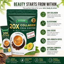 Fitgum 20X Collagen Chia Coffee - 11 in 1 Mix (10 Sachets x 12g)