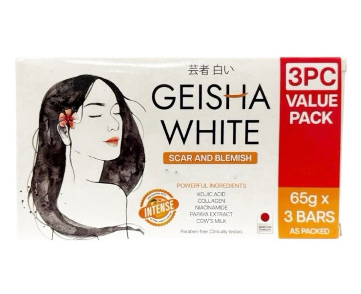 Geisha White Scar and Blemish - Skin Brightening Bar “INTENSE” (Orange)
