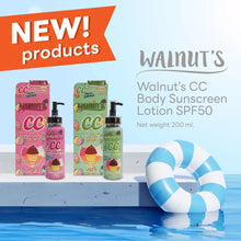 Walnut's CC Body Sunscreen Lotion SPF50 200ml – Lightweight UV Care Body Lotion with Oil Control, Waterproof & Sweat-Resistant Formula (Green)