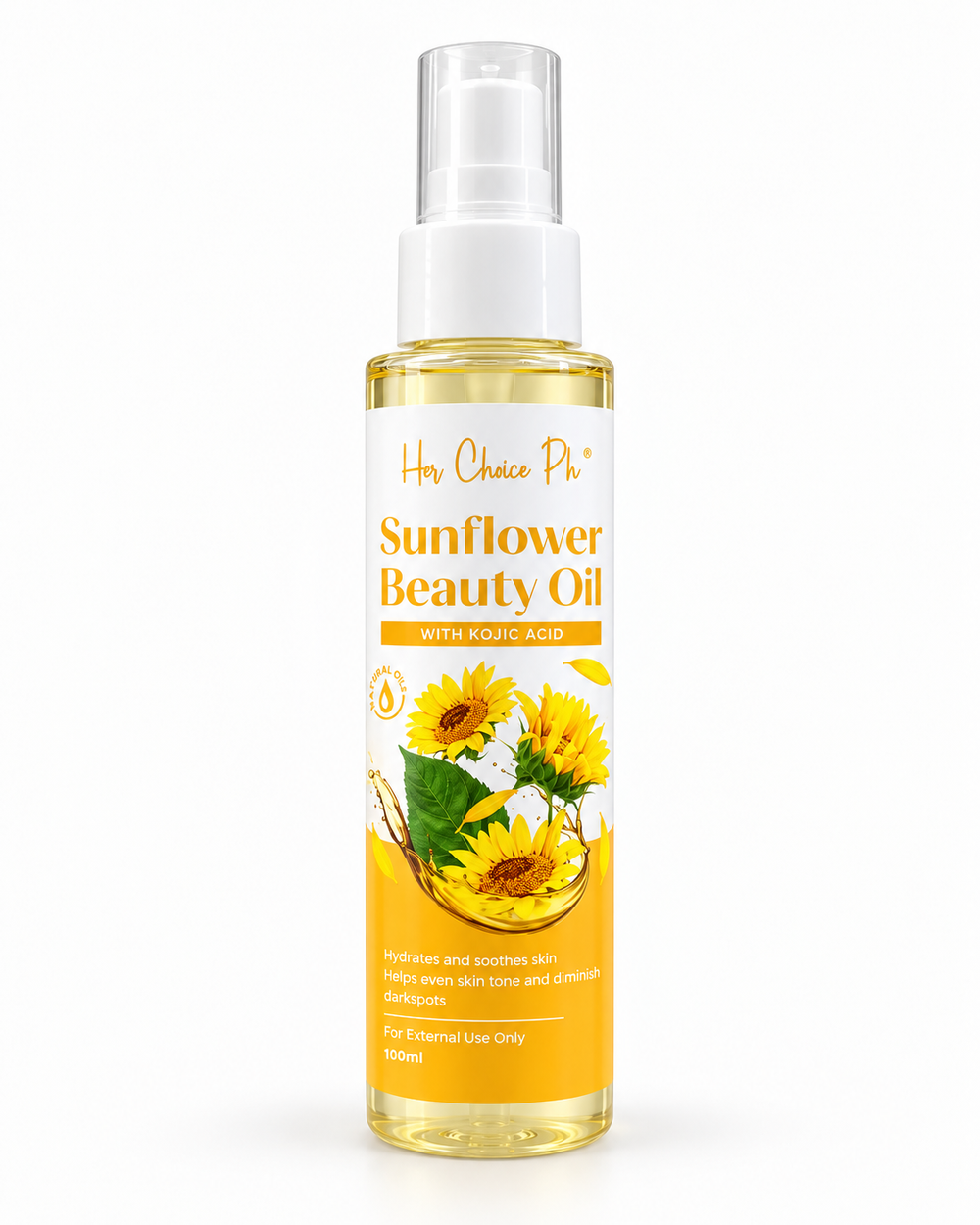 Her Choice PH- Sunflower Beauty Oil With Kojic Acid (100ml)