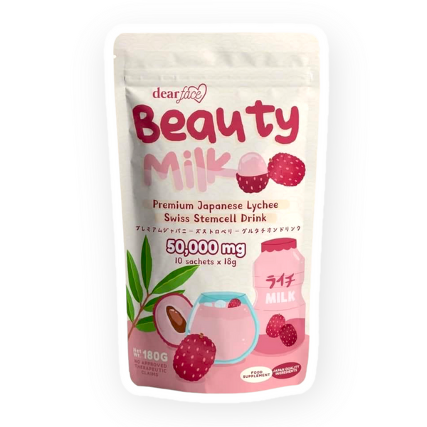Dear Face- Beauty Milk Premium Japanese Lychee Swiss Stemcell Drink (18g x 10 sachets)
