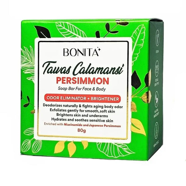 Bonita- Tawas Calamansi & Persimon soap (odor elimination & Brightening) Face & Body soap (80g)