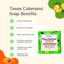 Bonita- Tawas Calamansi & Persimon soap (odor elimination & Brightening) Face & Body soap (80g)