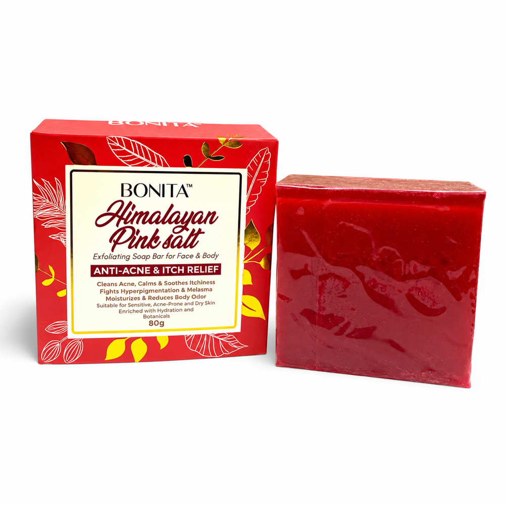 Bonita- Himalayan Pink Salt Exfoliating Soap Bar for Face & Body (80g)