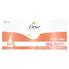 Dove Radiant + Care Serum Bar 50x Niacinamide Vitamin C & E Even Tone+Radiance Boosting Serum Bar Soap -3 x 90g (brown)